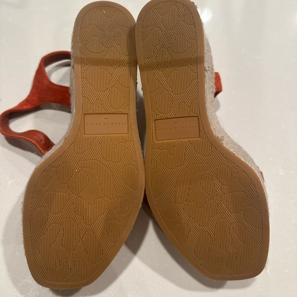 Veronica Beard Reema Espadrille Platform Sandal in coral red - Picture 7 of 7